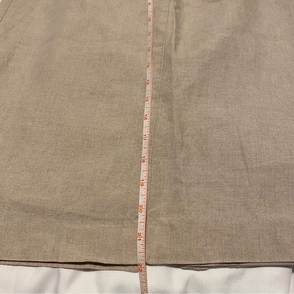 Banana Republic linen lined pencil skirt beige tan khaki Beach Work Summer size6 - Picture 10 of 12